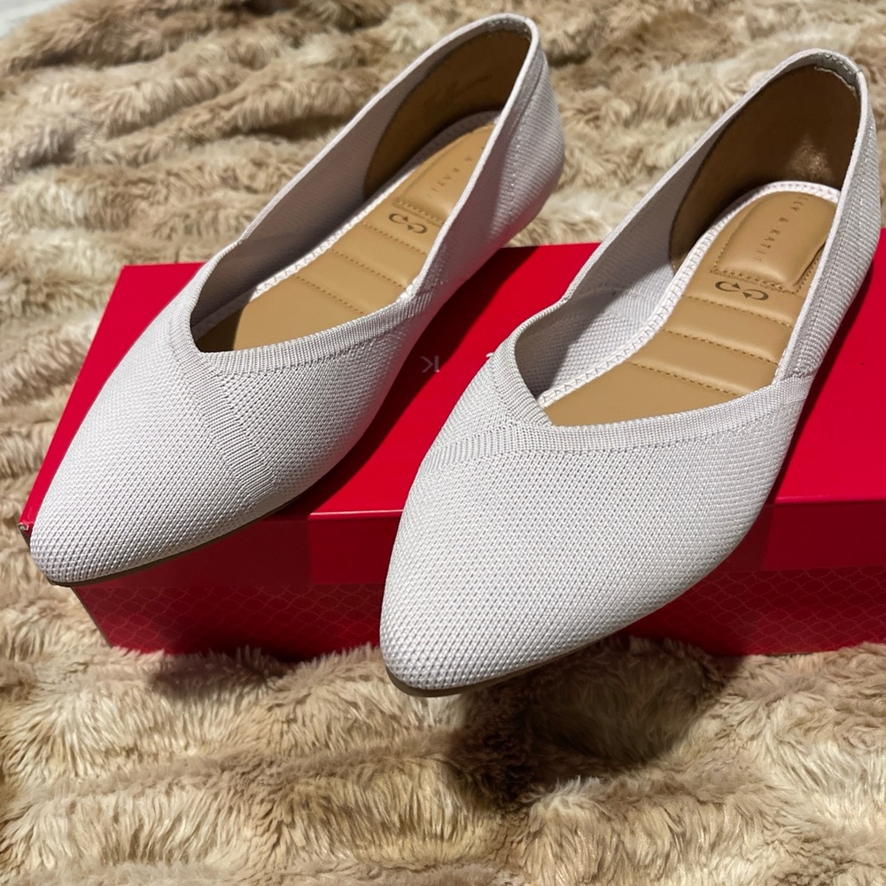 Kelly & Katie Textured Cream Flats